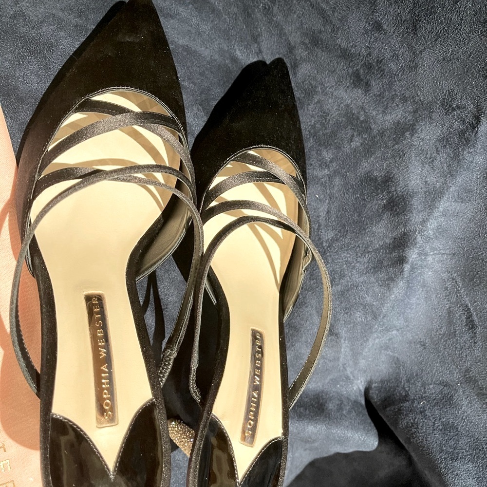 Sophia Webster Coco black satin mules - Picture 5 of 10